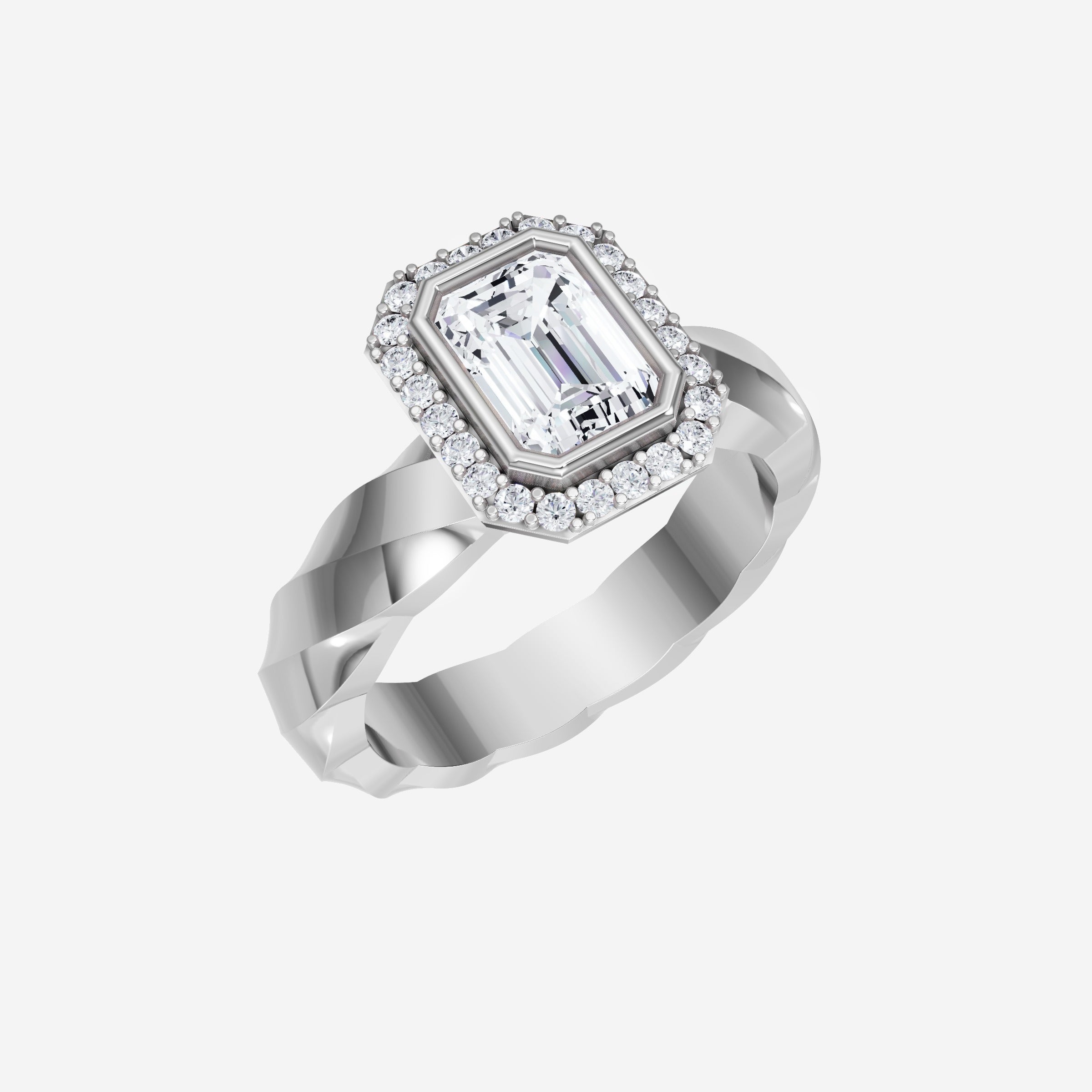 Anillo de esmeralda con destellos crepusculares