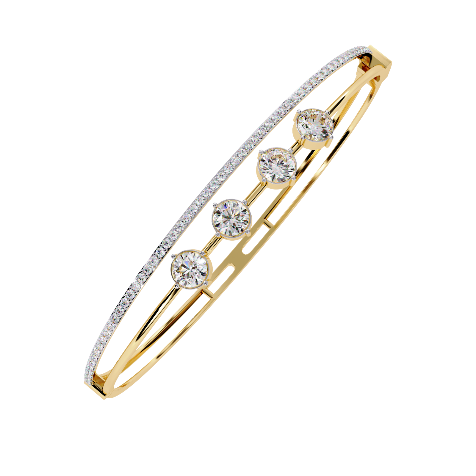 2.50 Carat Lab Grown Diamond Bangle Bracelet