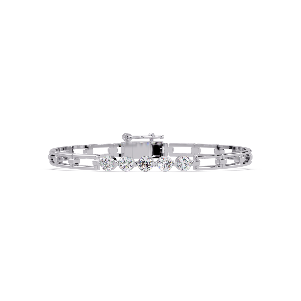 5-Stone Lab Grown Diamond Bracelet – 7 Inches