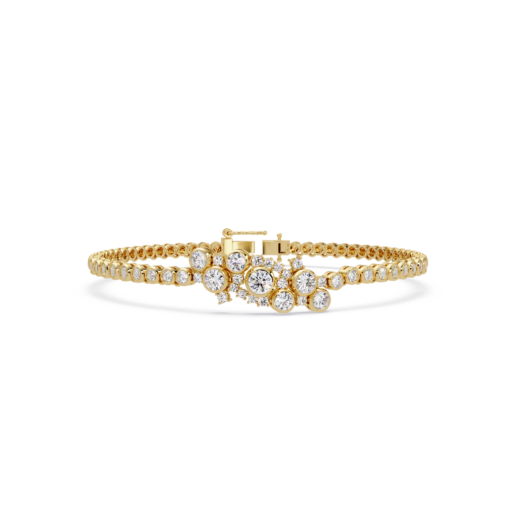 Lab Grown Diamond Floral Cluster Bracelet