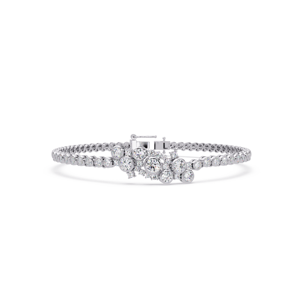 Lab Grown Diamond Floral Cluster Bracelet