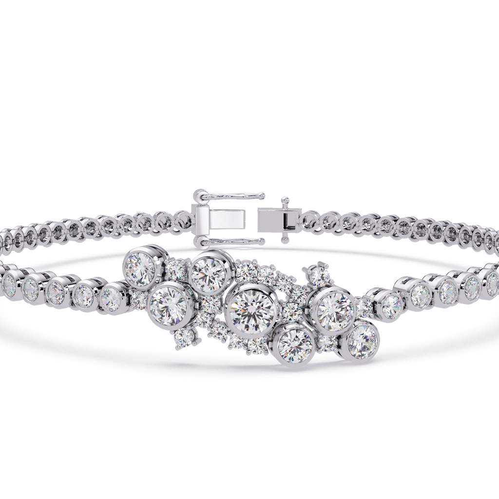 Lab Grown Diamond Floral Cluster Bracelet