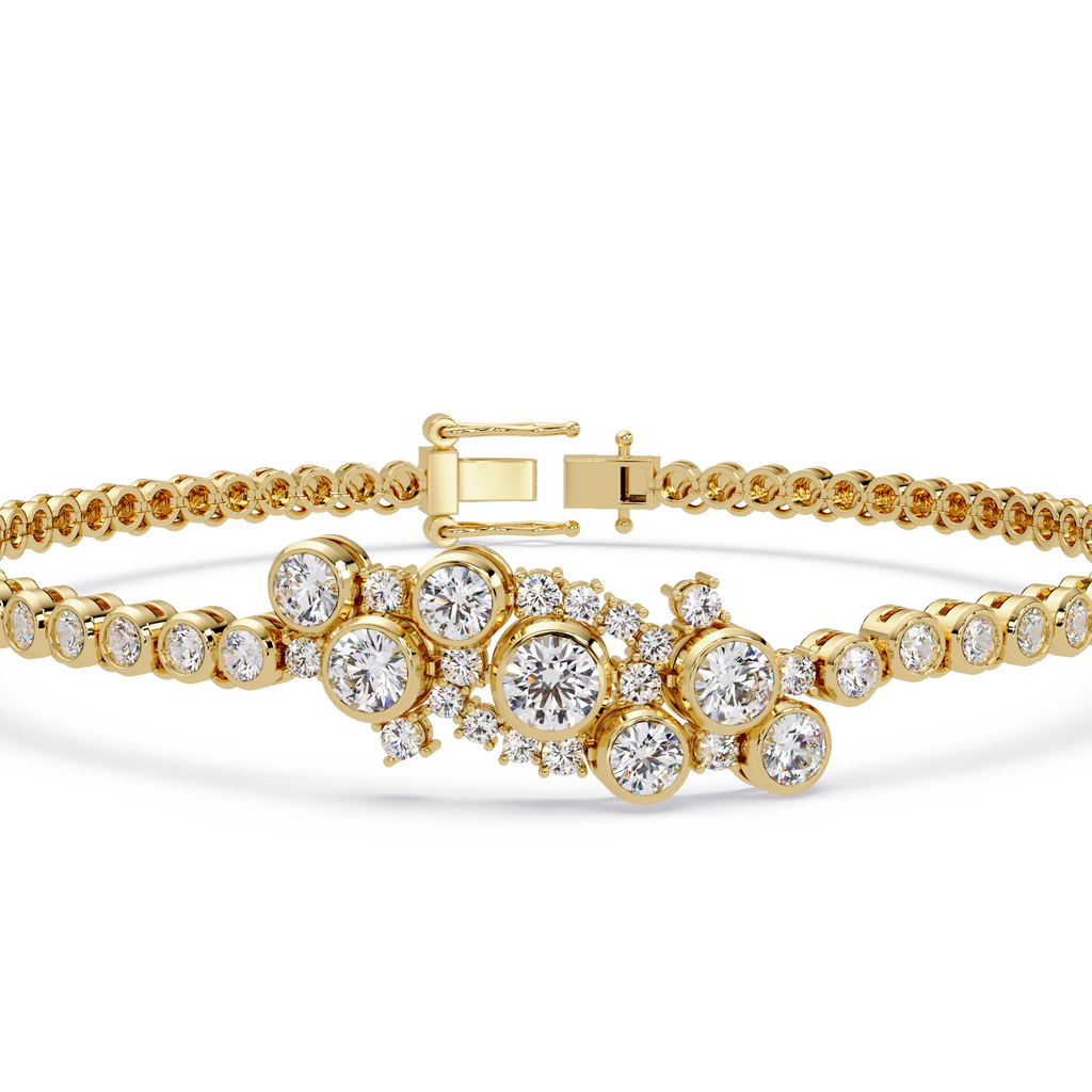 Lab Grown Diamond Floral Cluster Bracelet