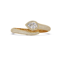 17.50 Carat Pear Shape Lab Grown Diamond Bangle Bracelet