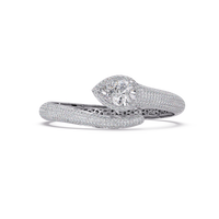 17.50 Carat Pear Shape Lab Grown Diamond Bangle Bracelet