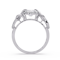 1.25 CT Lab Grown Diamond Halo Ring with Twisted Chain Design