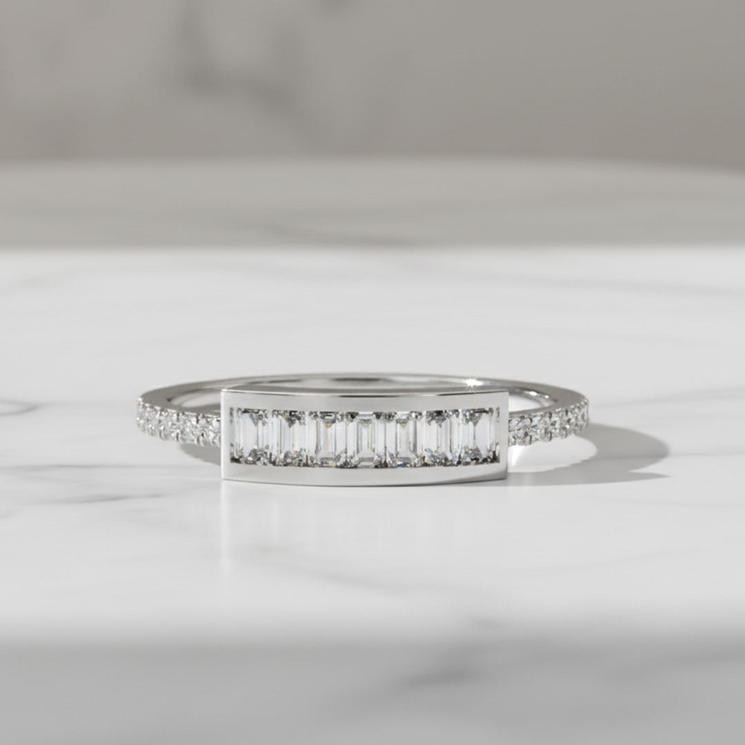 Baguette & Round Lab Grown Diamond Ring