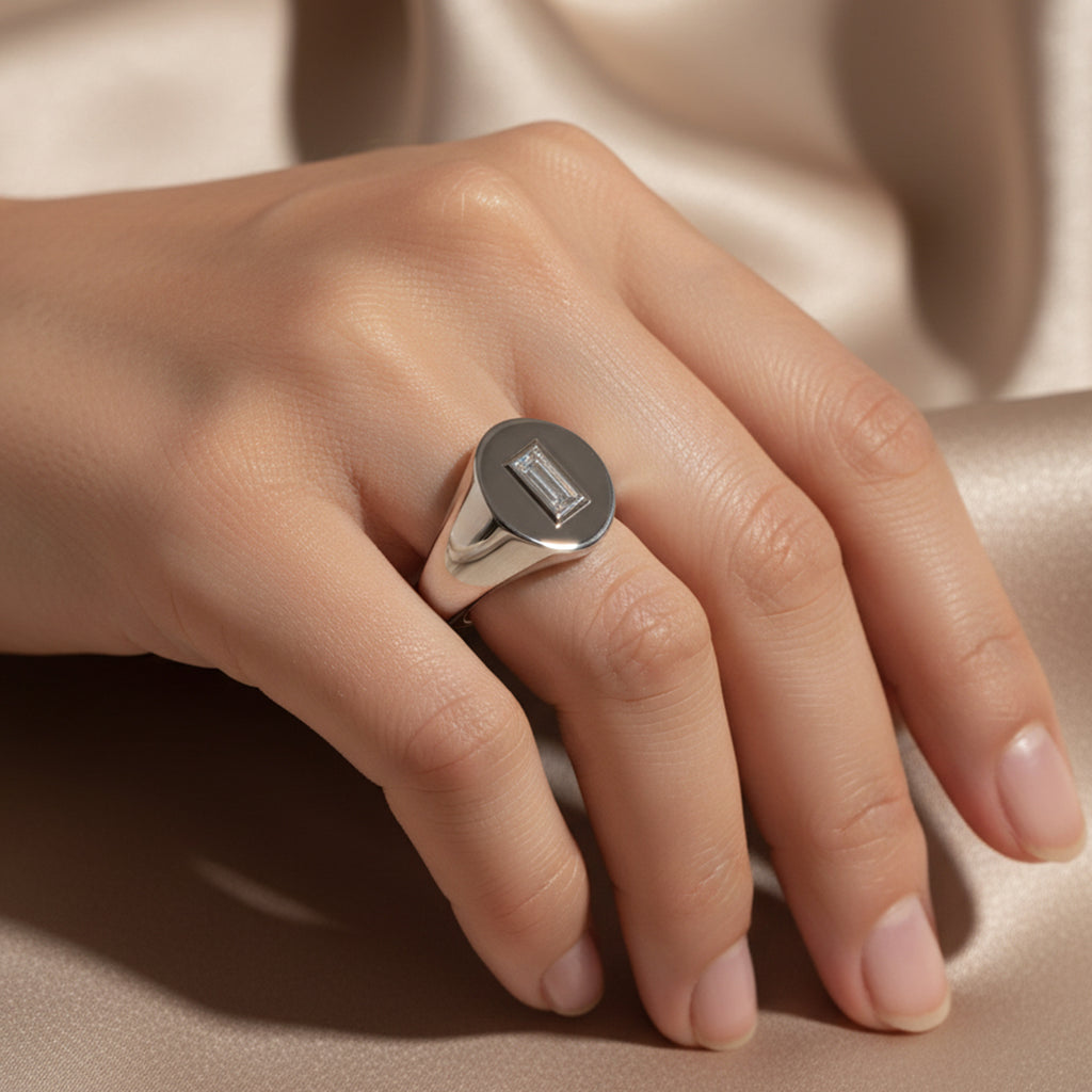 Bezel Baguette Lab Grown Diamond Ring