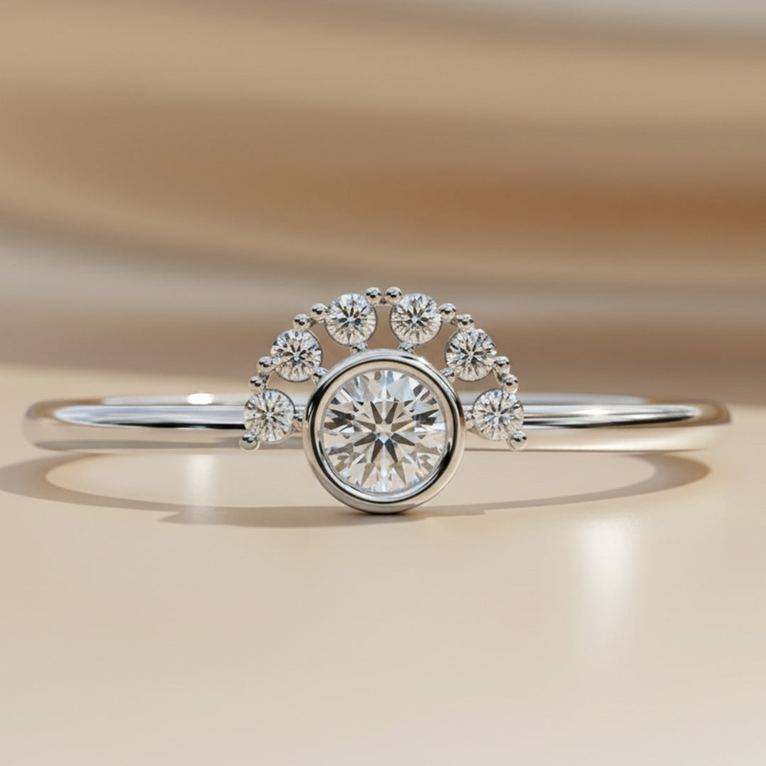 Bezel & Cluster Lab Grown Diamond Ring