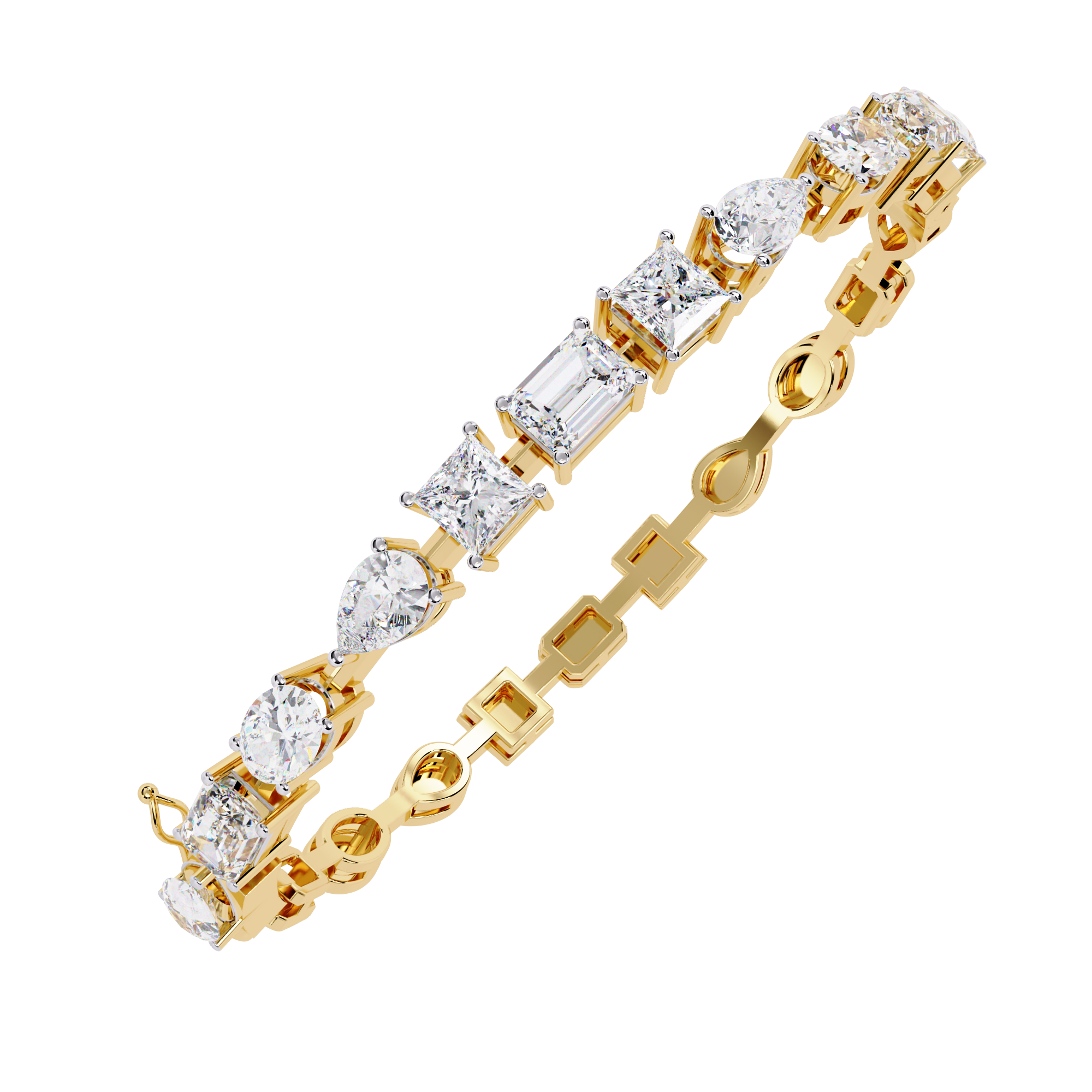 7 Carat Multi-Cut Lab Grown Diamond Bracelet