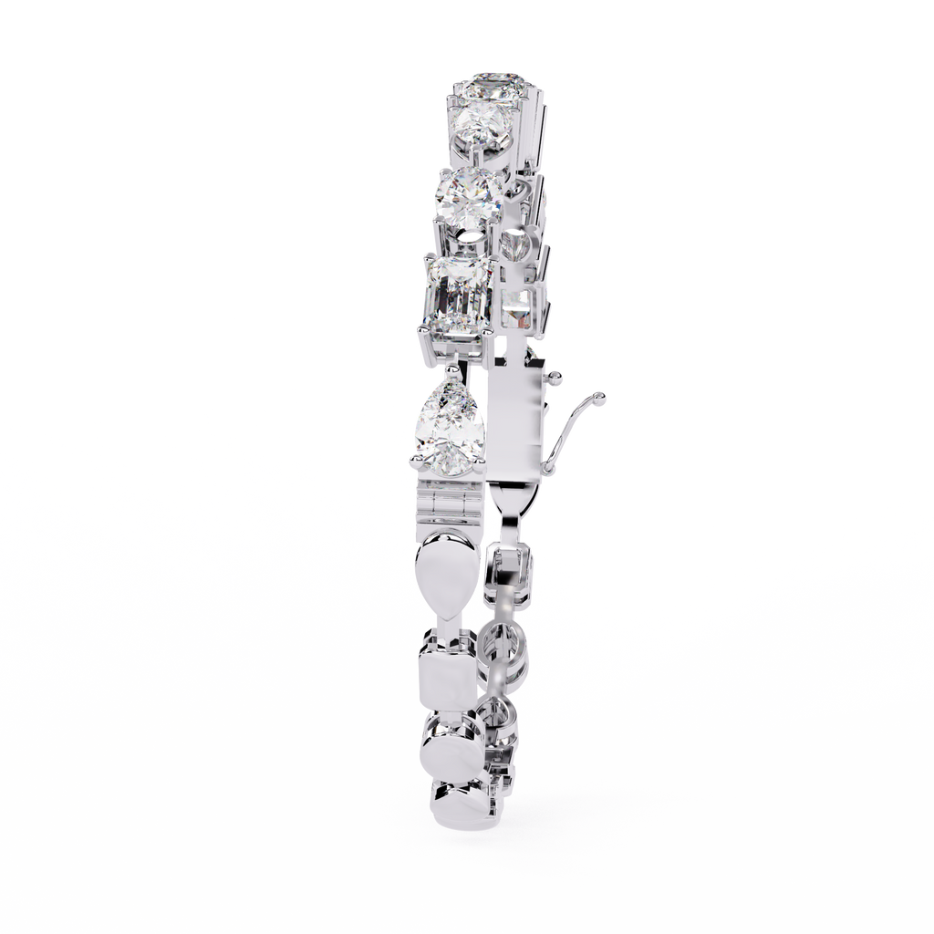 7 Carat Multi-Cut Lab Grown Diamond Bracelet