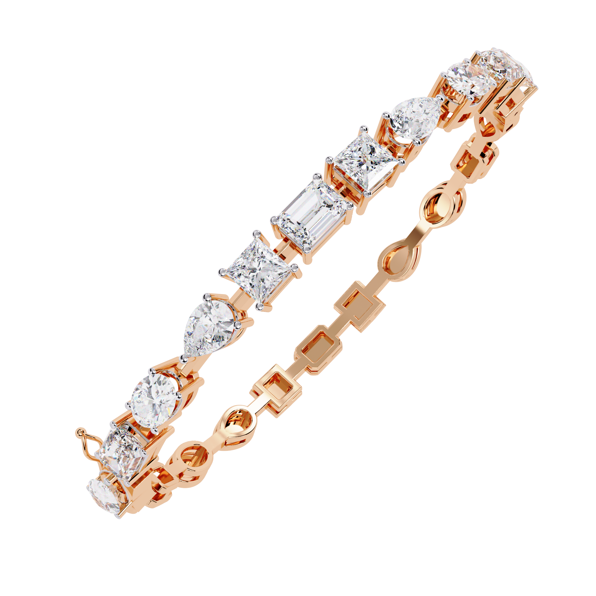 7 Carat Multi-Cut Lab Grown Diamond Bracelet