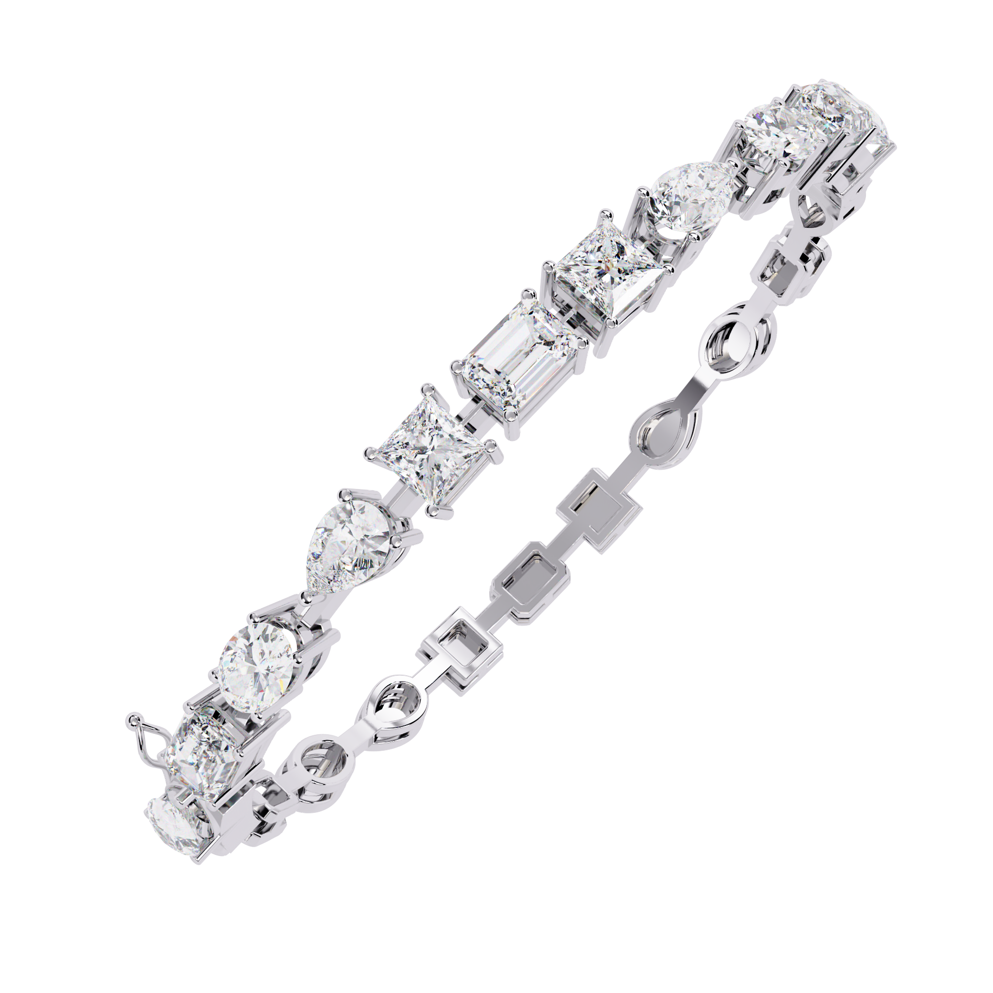 7 Carat Multi-Cut Lab Grown Diamond Bracelet