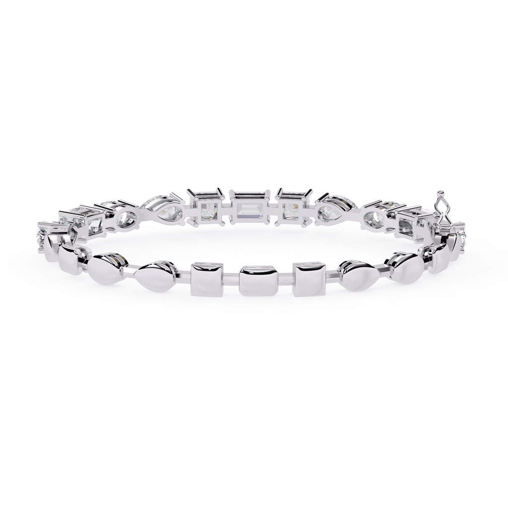 7 Carat Multi-Cut Lab Grown Diamond Bracelet