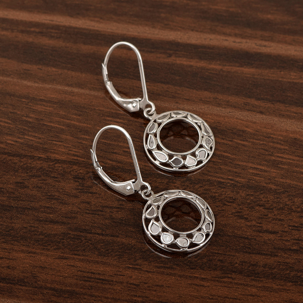 0.25ct Natural  Polki Diamond Leverback Earrings