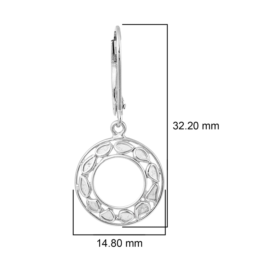 0.25ct Natural  Polki Diamond Leverback Earrings