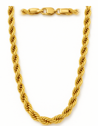 American 10k Real 100% Solid Yellow Gold 7MM Rope Chain Necklace (18"-30)