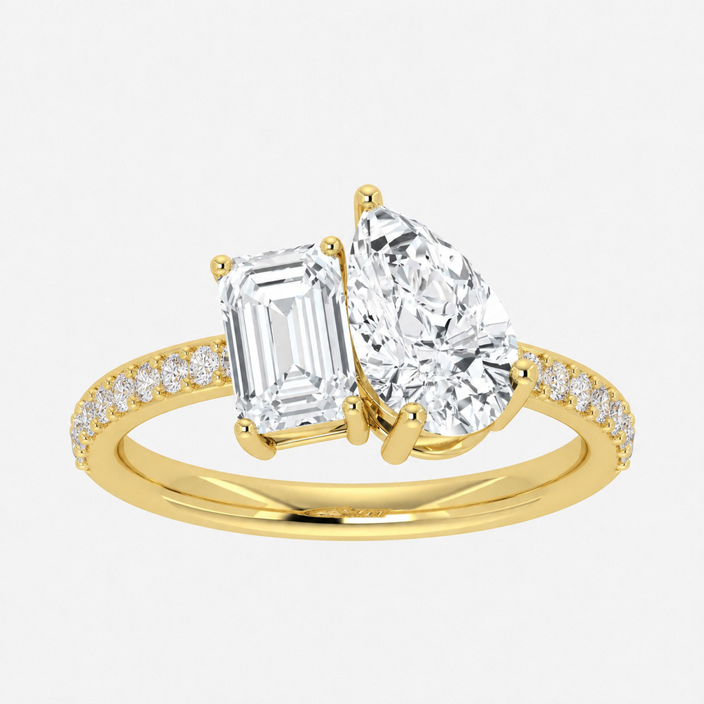 Anillo de trilogía de diamantes cultivados en laboratorio de 2,00 ct
