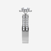 IGI 2.50 CT Asscher Double Band Halo Lab Grown Diamond Ring