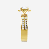 IGI 2.50 CT Asscher Double Band Halo Lab Grown Diamond Ring