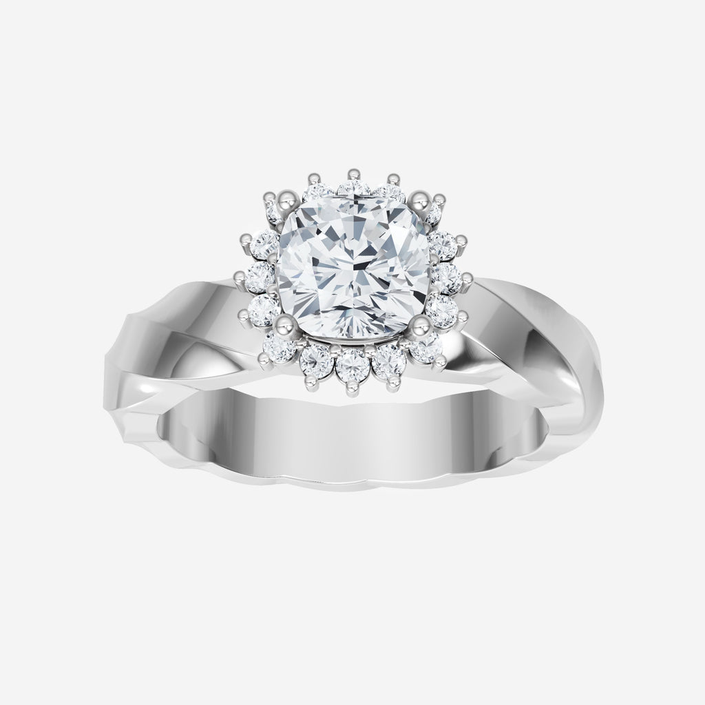 Cushion Bold Diana Halo Ring