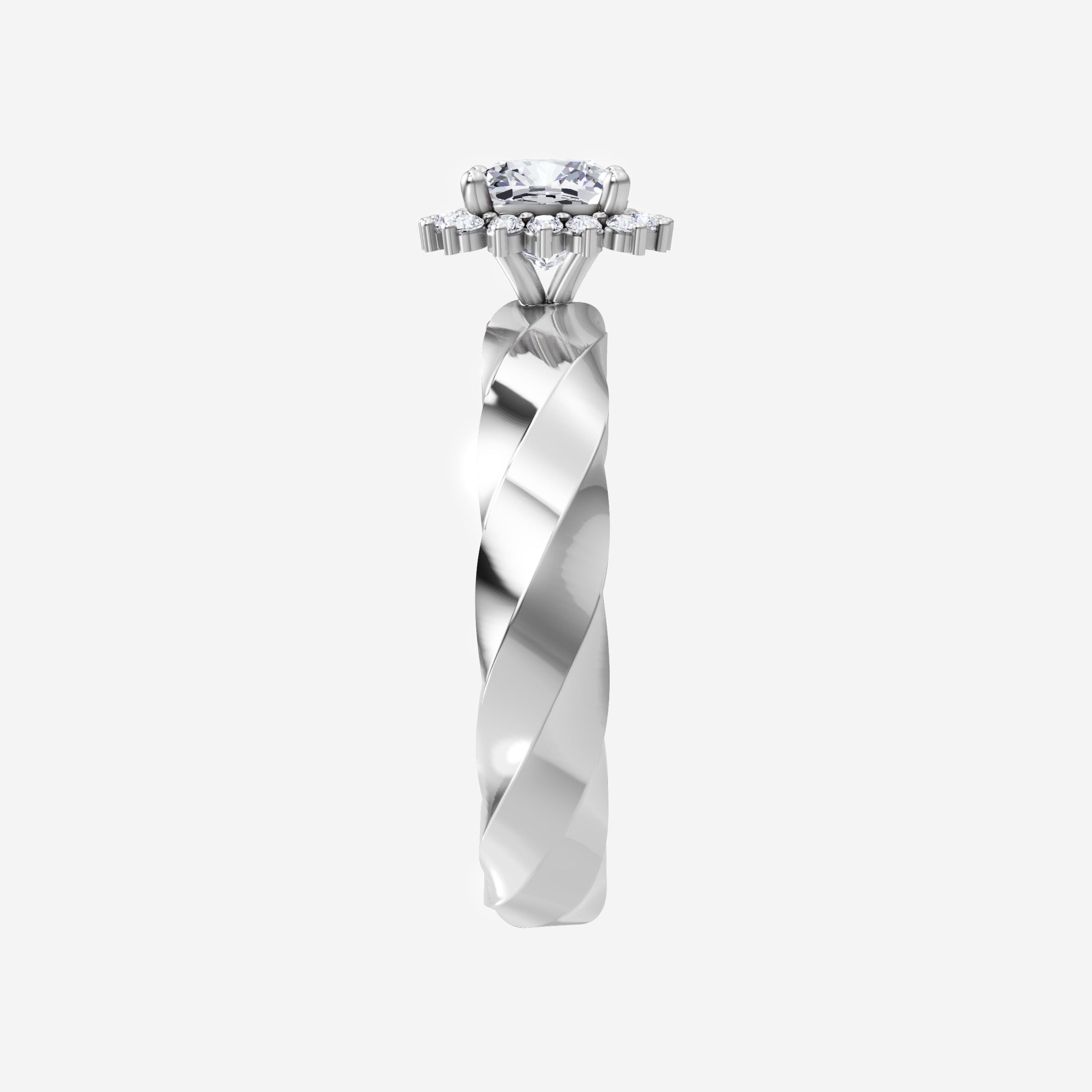 Cushion Bold Diana Halo Ring
