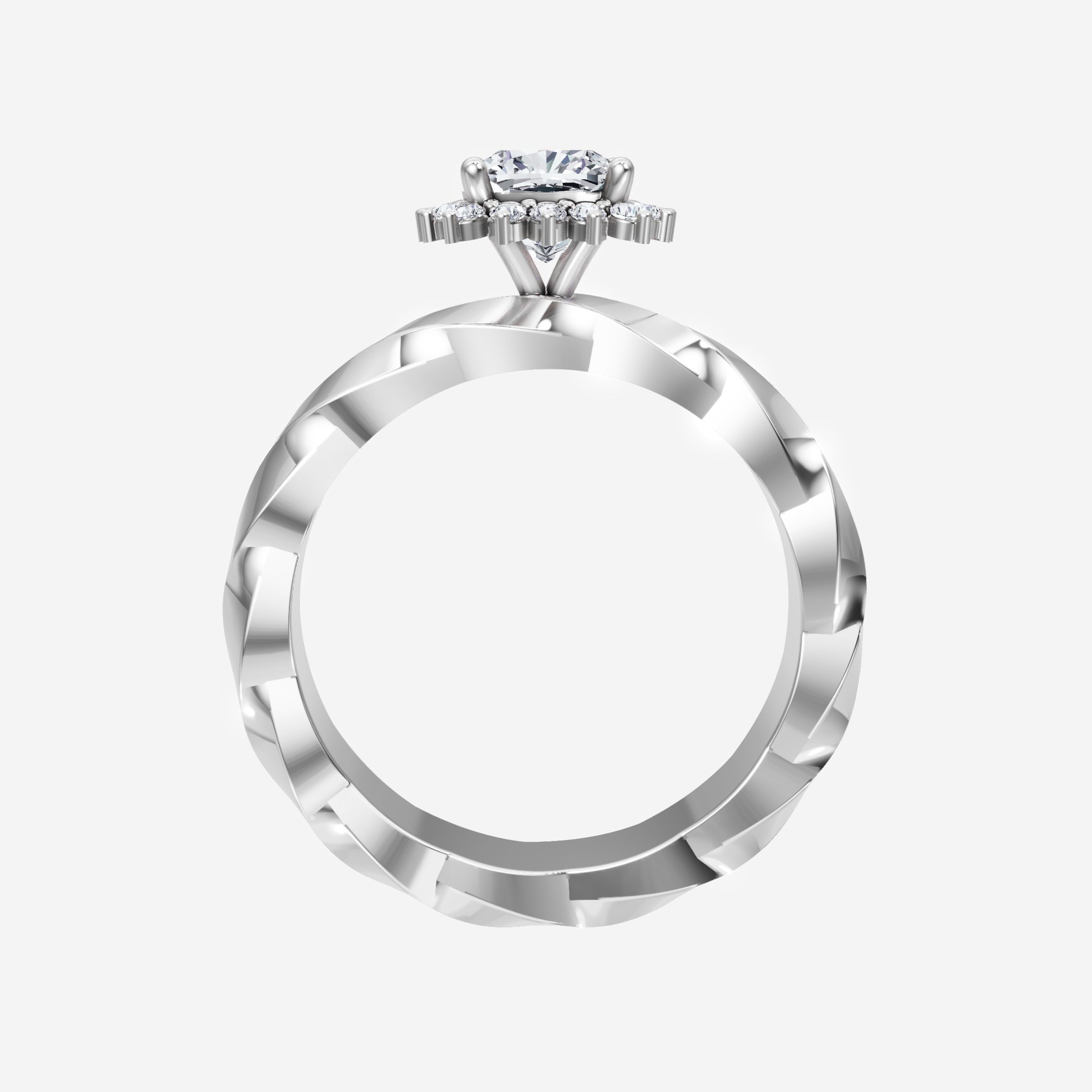 Cushion Bold Diana Halo Ring