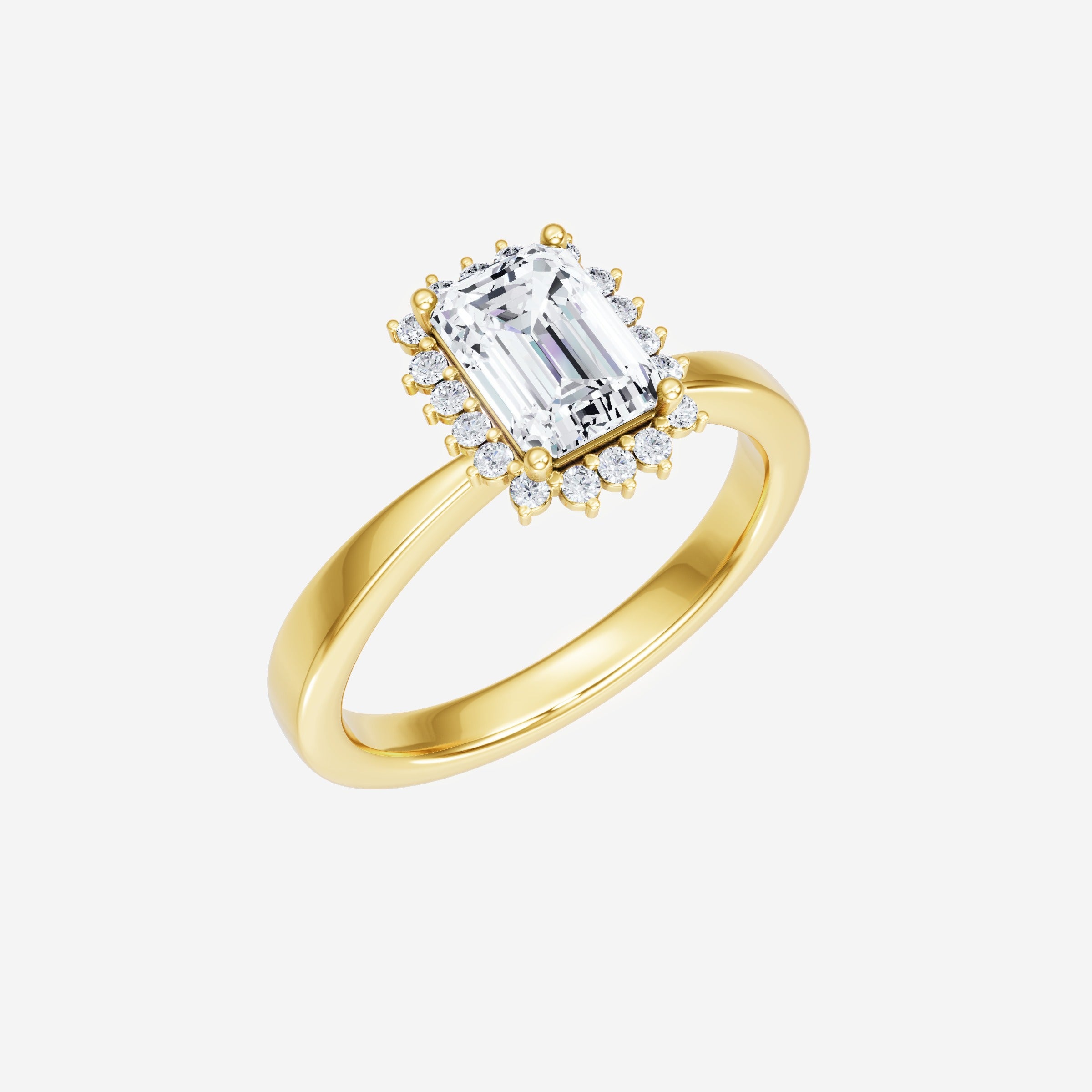 Anillo de esmeralda con destellos crepusculares