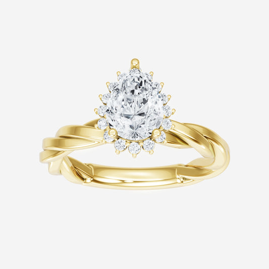 Pear Harmony Halo Ring