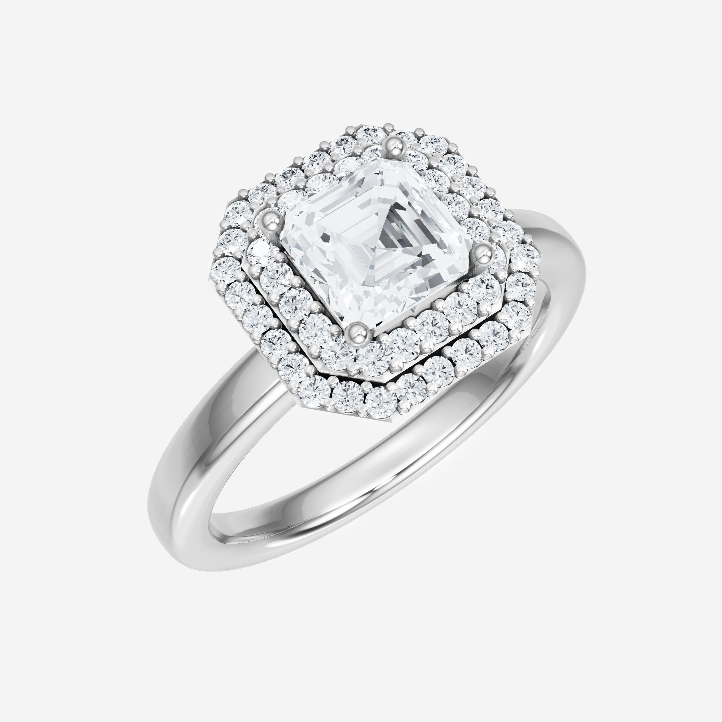 Anillo deslumbrante y glamoroso de Asscher