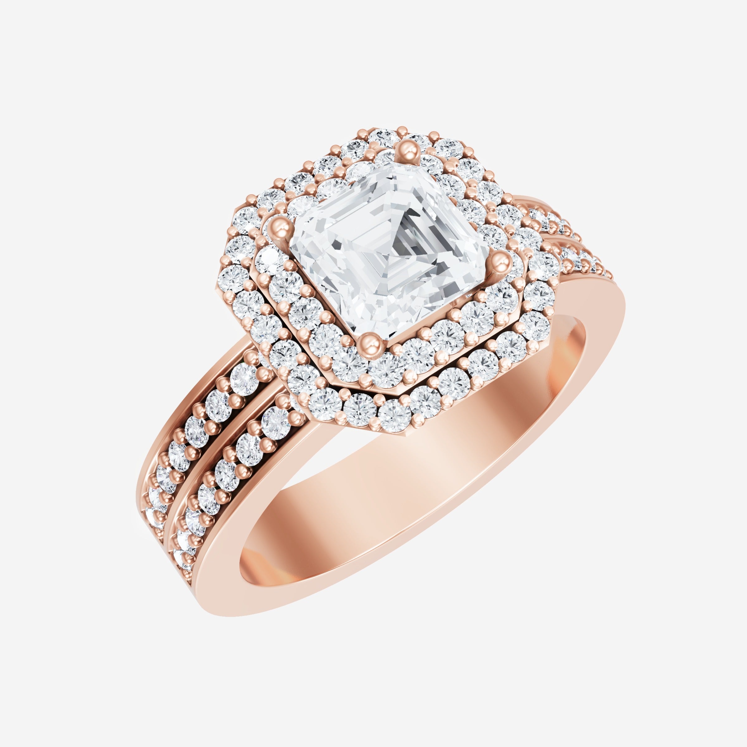 Anillo brillante de Asscher