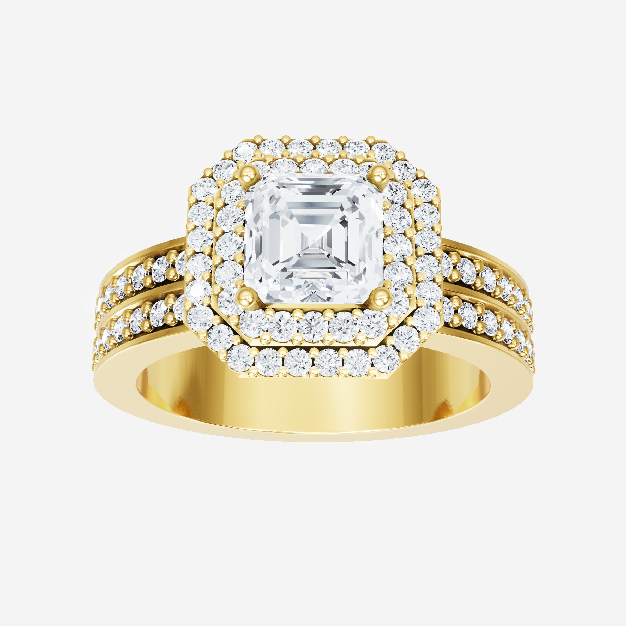 Anillo brillante de Asscher