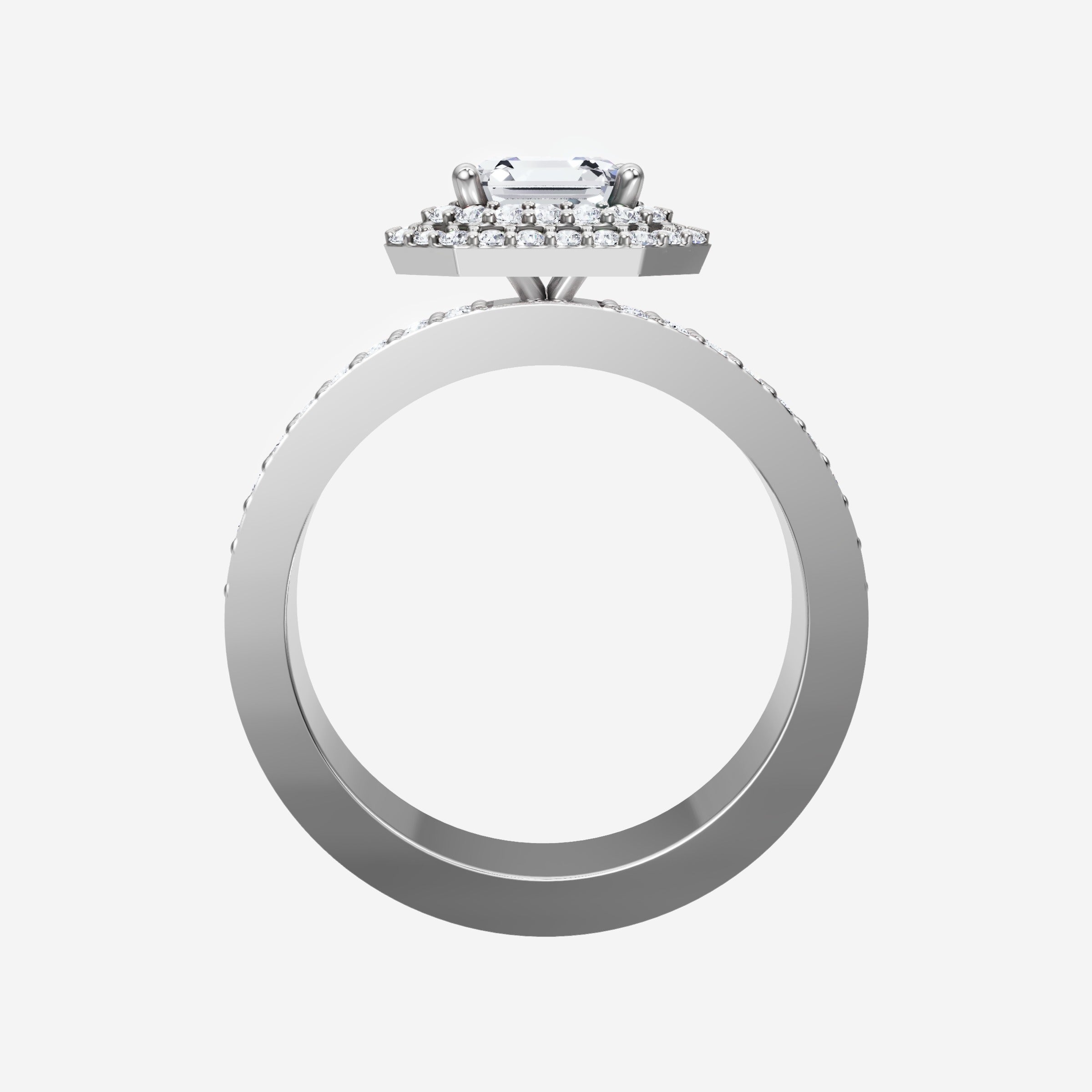 Anillo brillante de Asscher