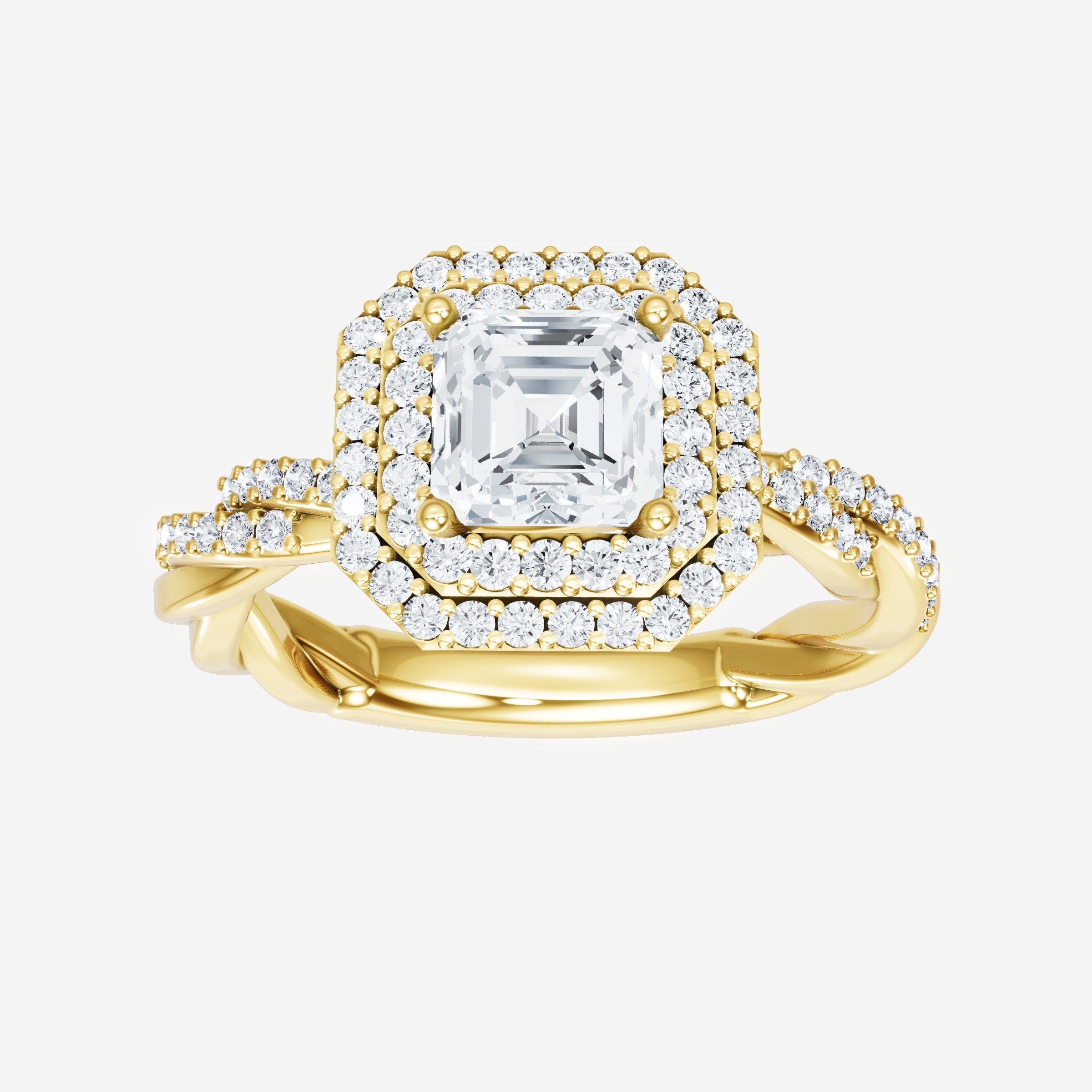Asscher Double Halo Ring