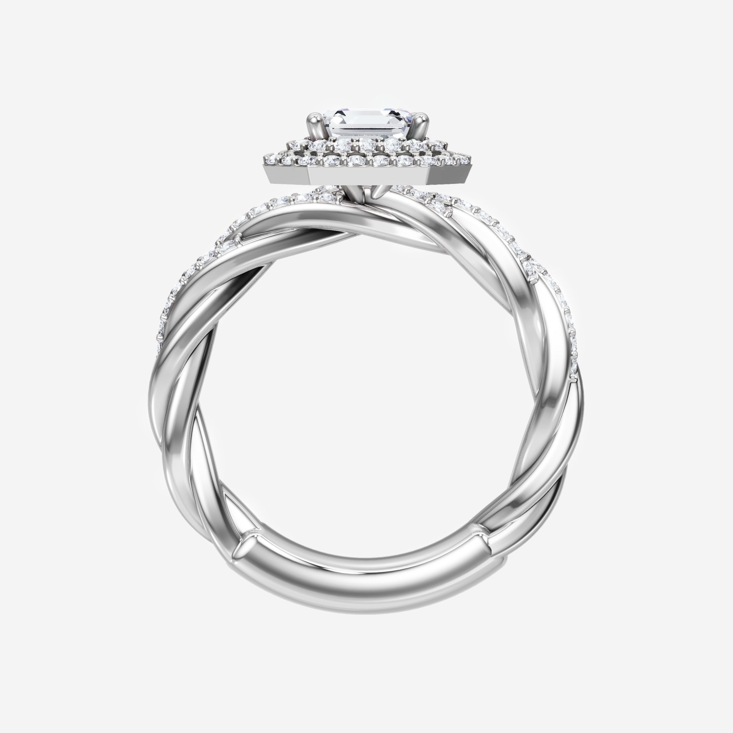 Asscher Double Halo Ring
