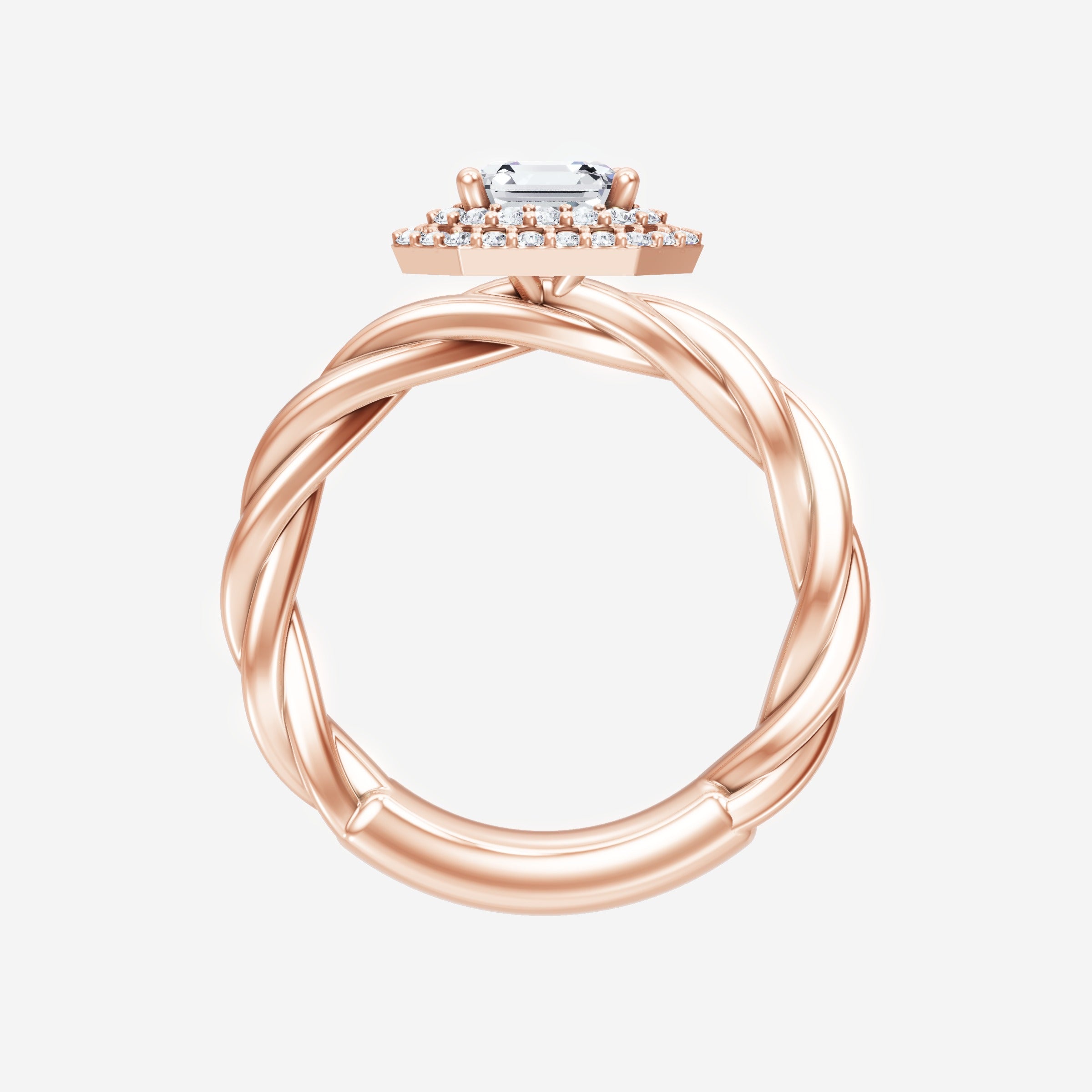 Anillo deslumbrante y glamoroso de Asscher