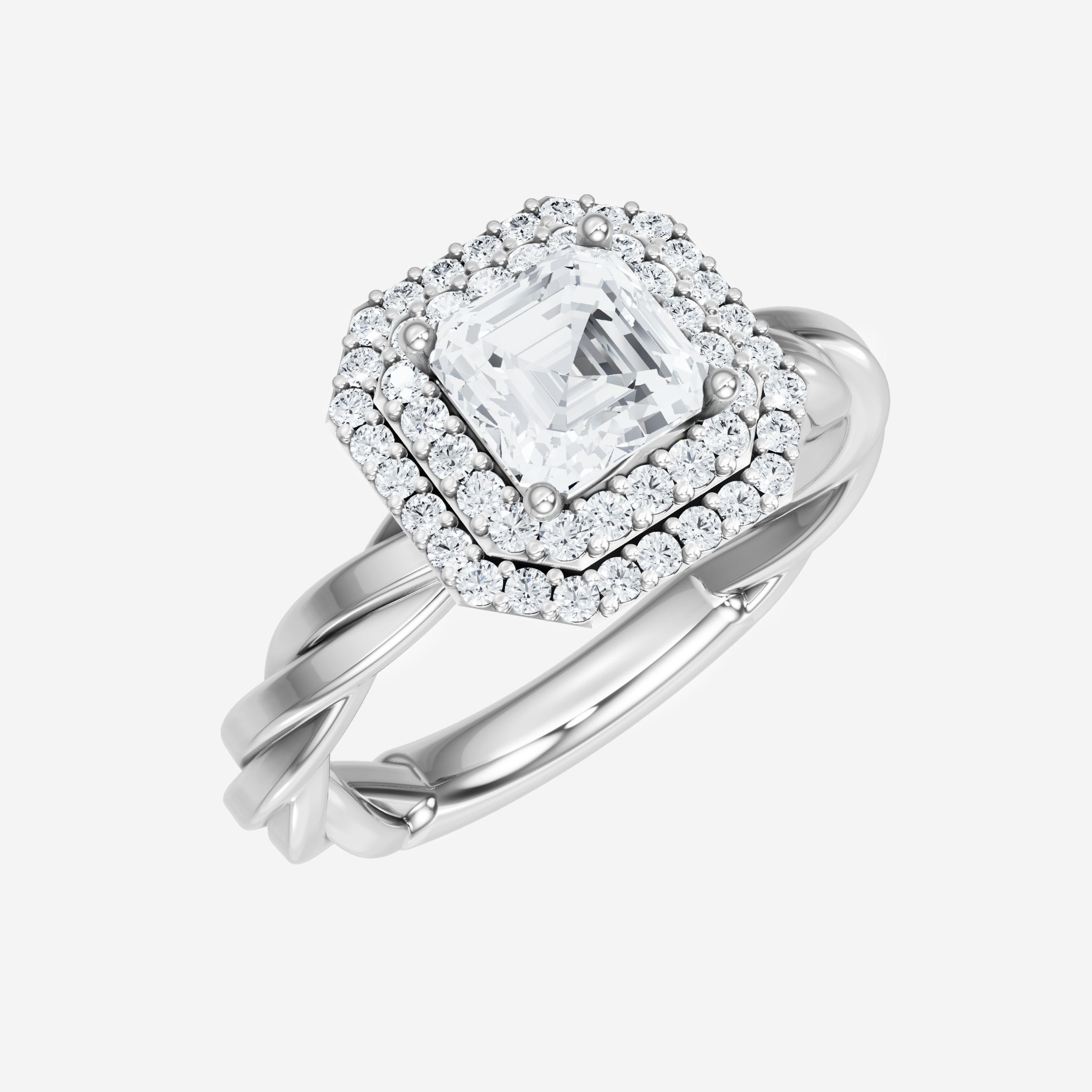 Anillo deslumbrante y glamoroso de Asscher