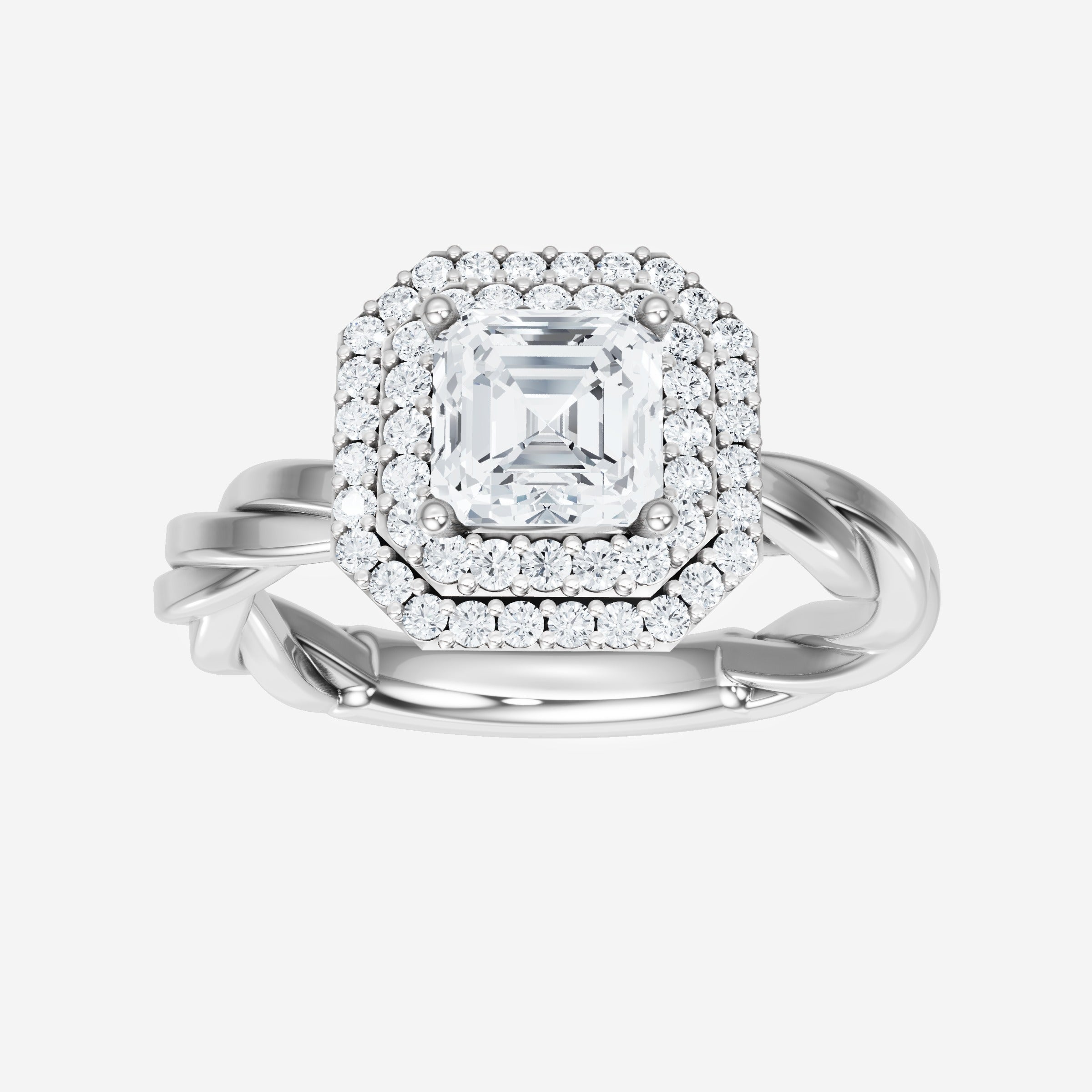 Anillo deslumbrante y glamoroso de Asscher