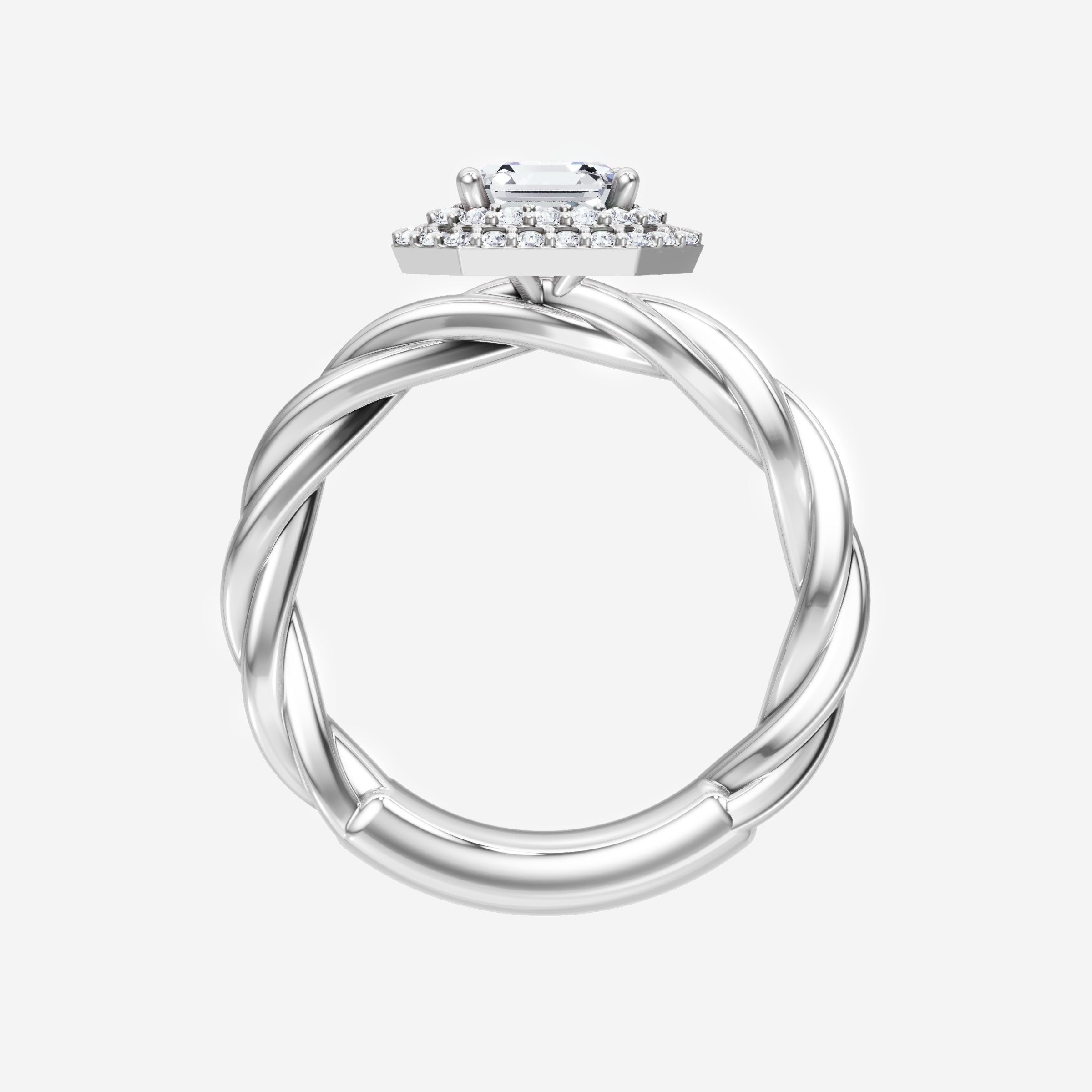 Anillo deslumbrante y glamoroso de Asscher