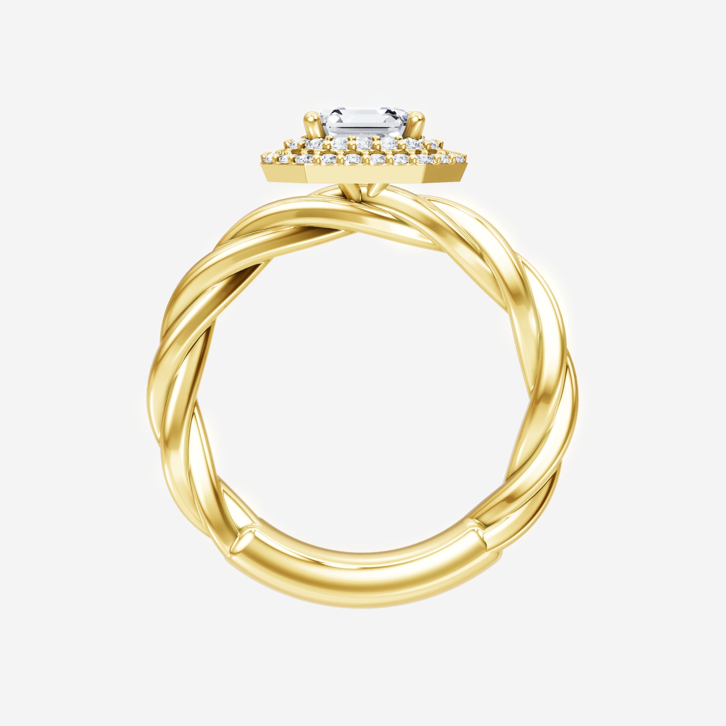 Anillo deslumbrante y glamoroso de Asscher