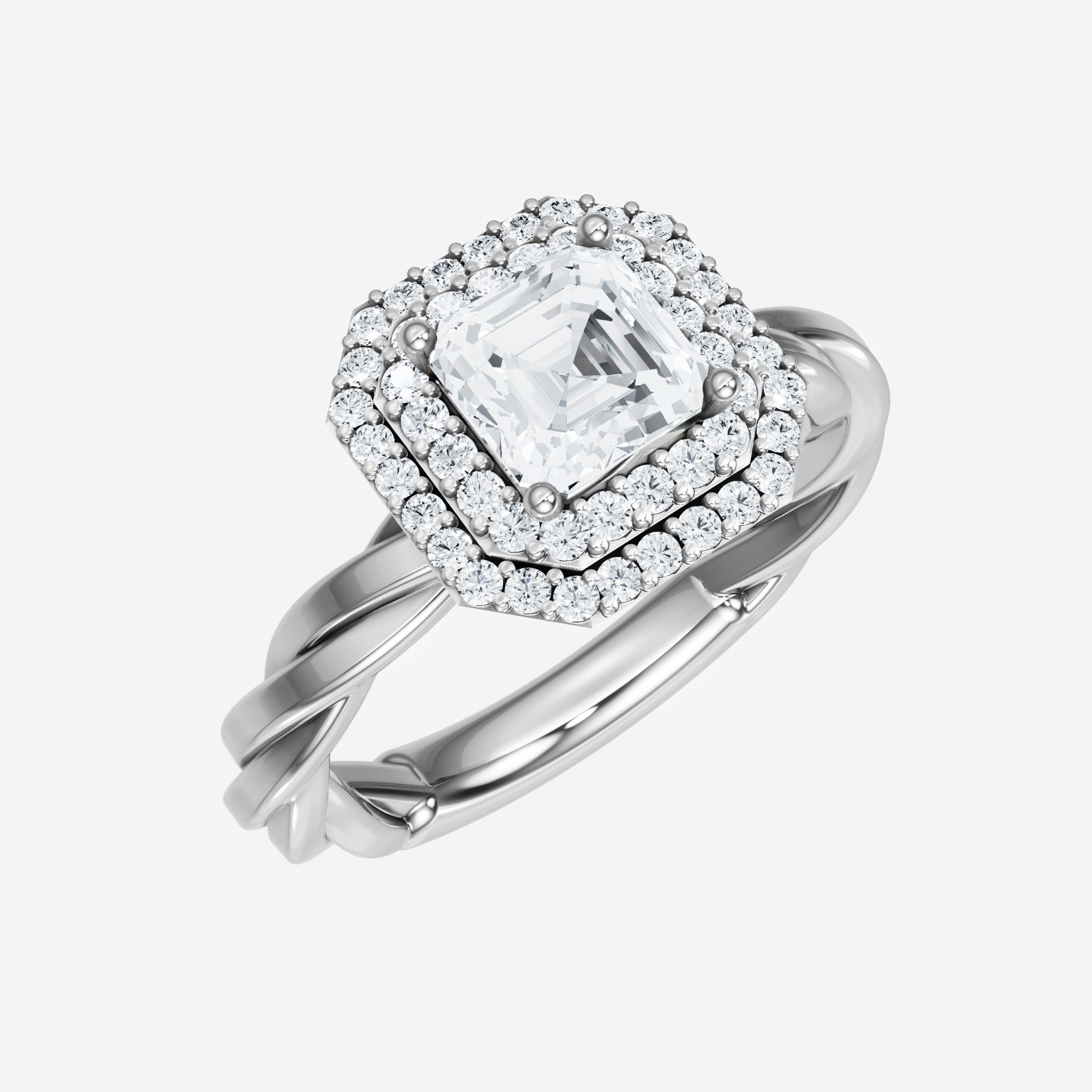 Anillo deslumbrante y glamoroso de Asscher