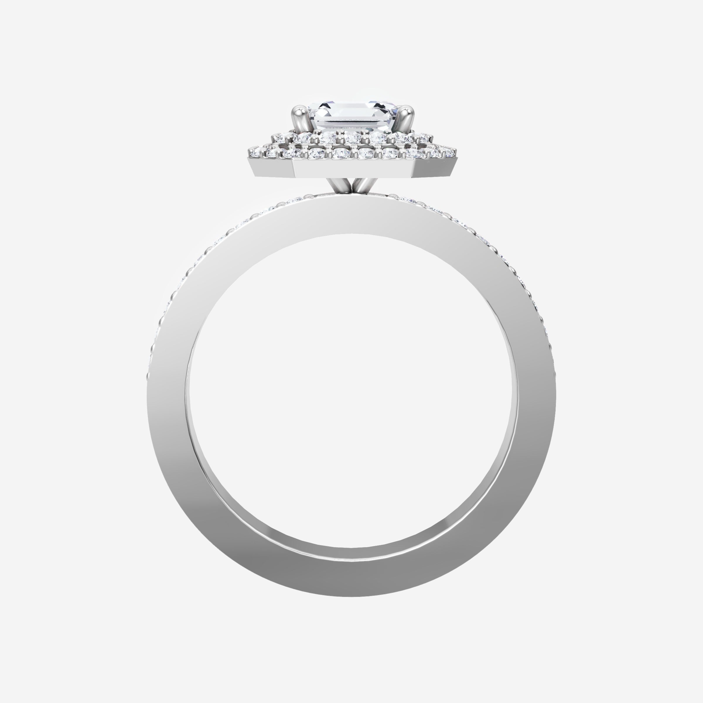 Asscher Double Halo Ring