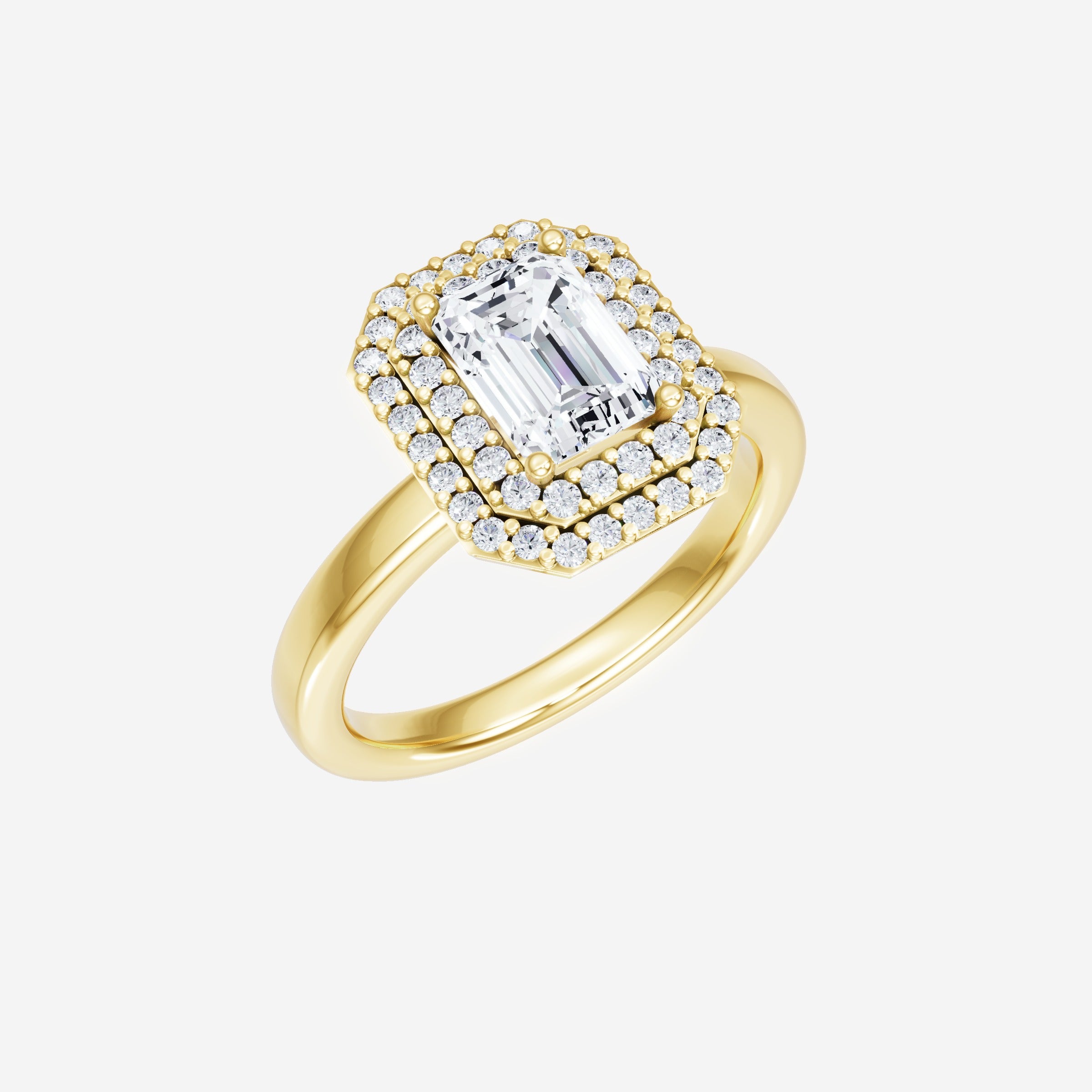 Anillo de esplendor brillante esmeralda