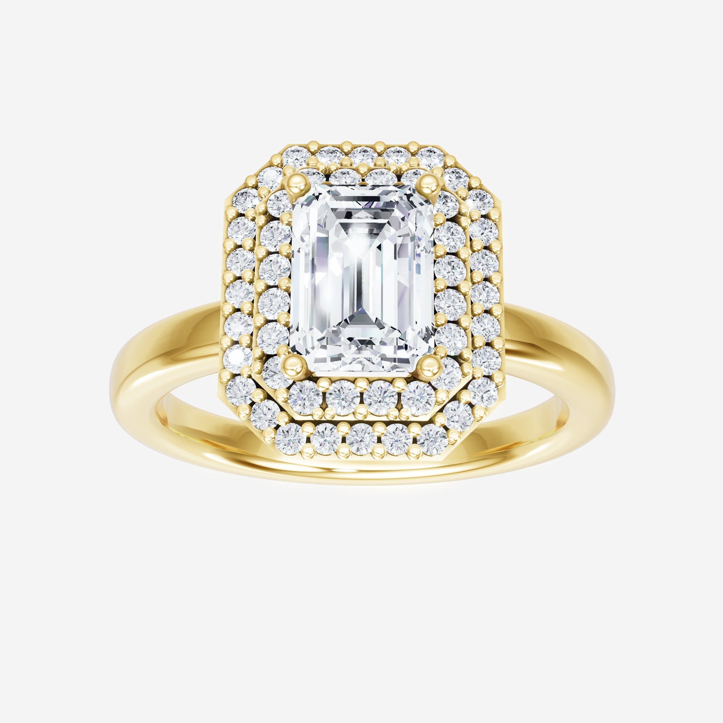 Anillo de esplendor brillante esmeralda