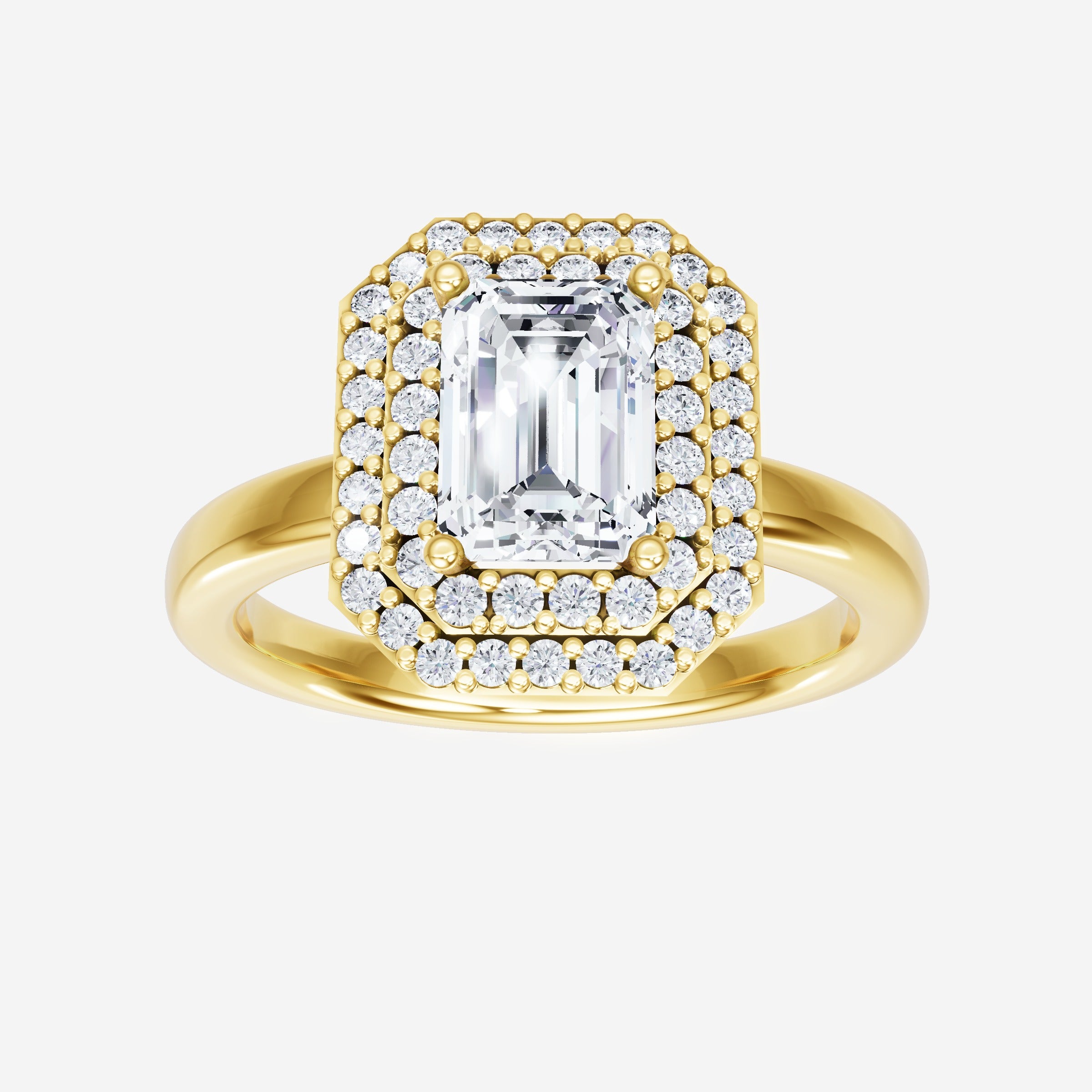 Anillo de esplendor brillante esmeralda