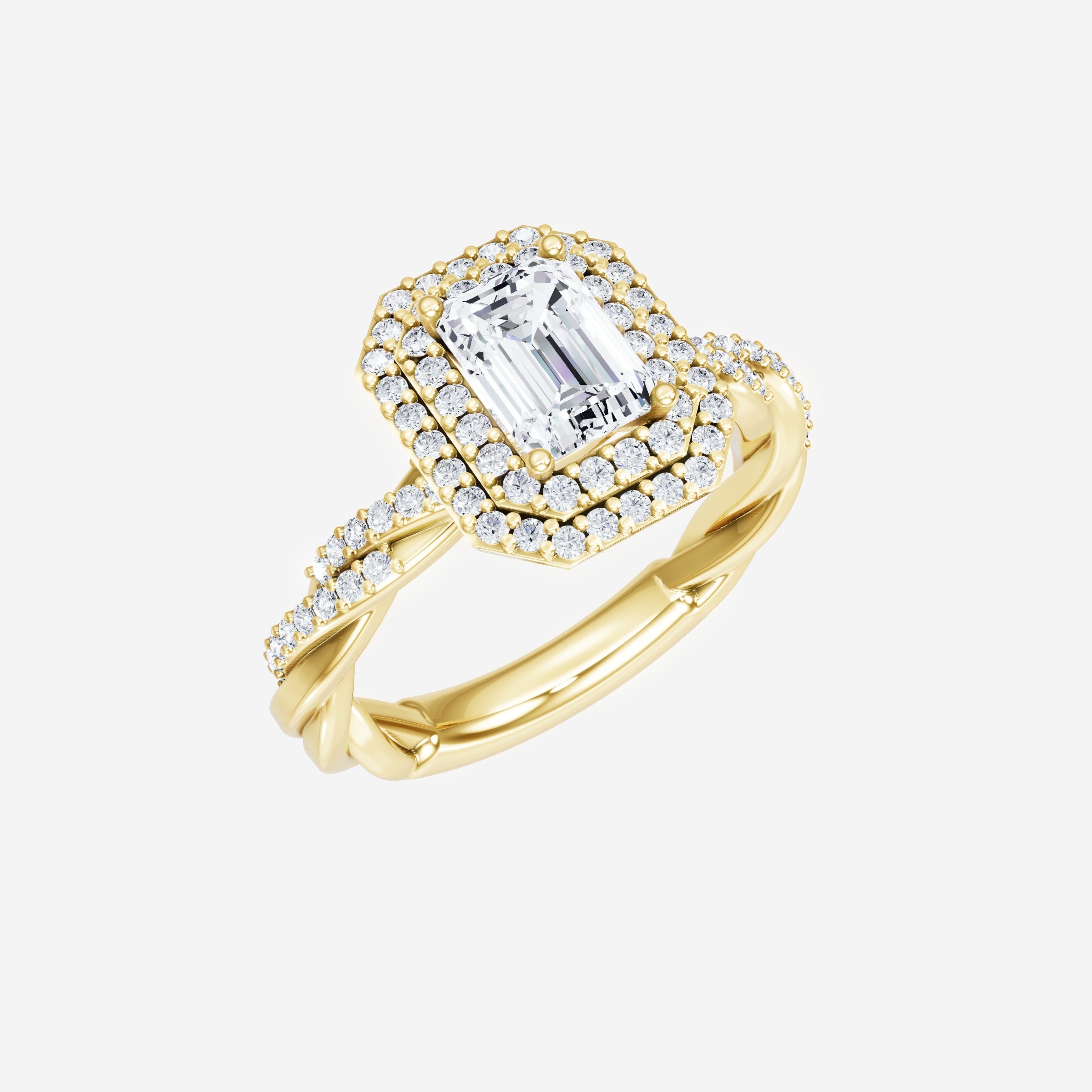 Anillo de esplendor brillante esmeralda