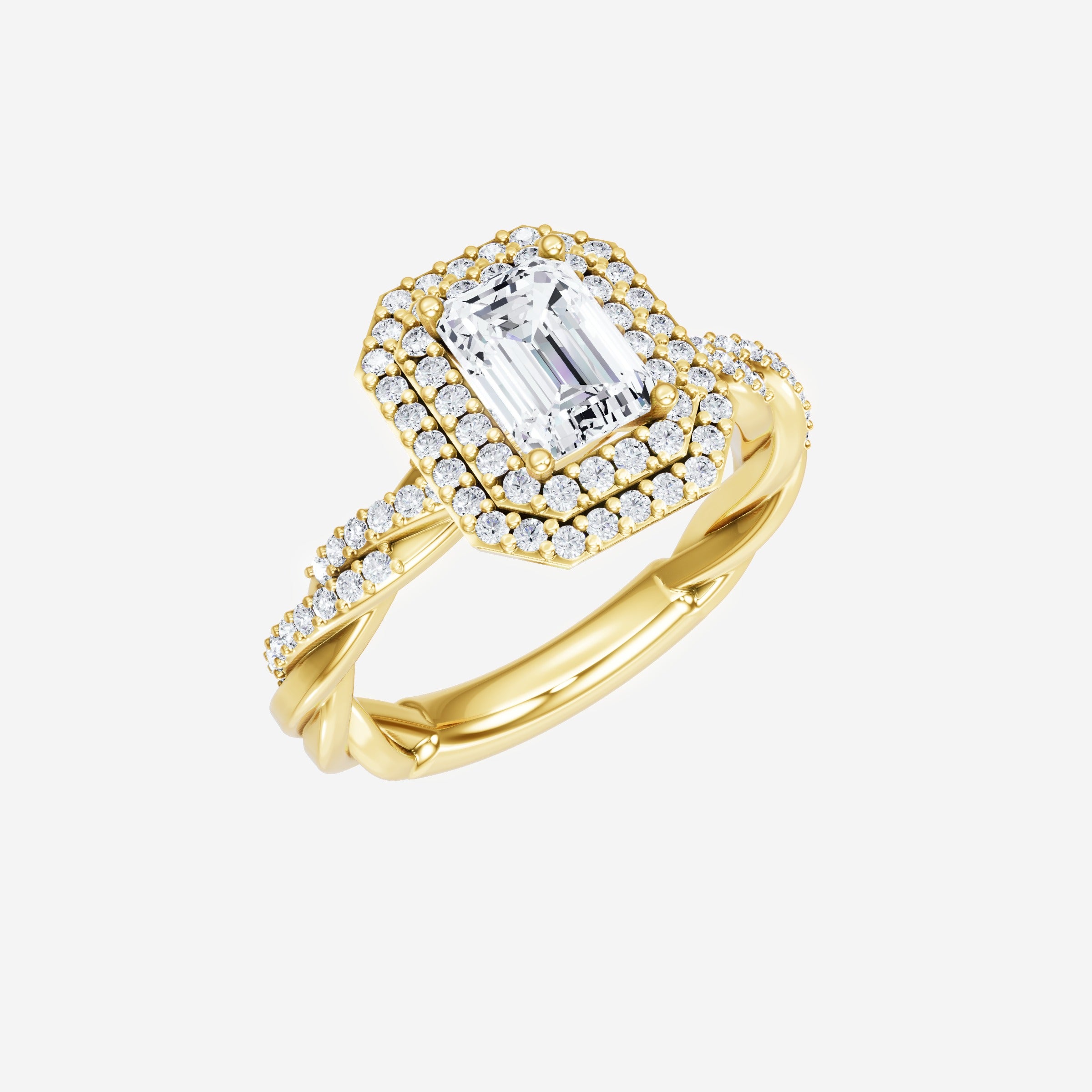 Anillo de esplendor brillante esmeralda