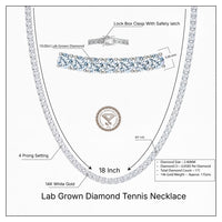 Collar de tenis con diamantes redondos cultivados en laboratorio