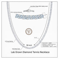 Collar de tenis con diamantes redondos cultivados en laboratorio