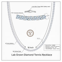 Collar de tenis con diamantes redondos cultivados en laboratorio